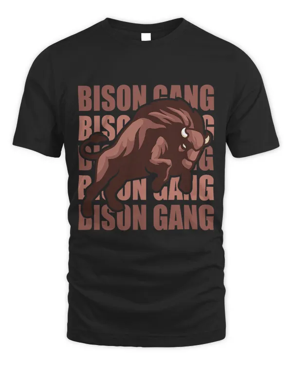 Bison Gang Buffalo Bison Lover Retro
