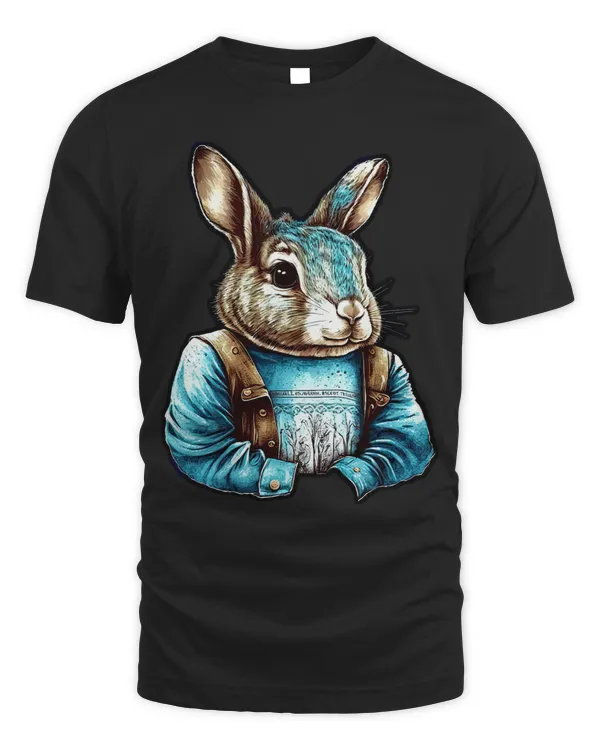 Rabbit Wearing A Denim Jacket Cute Bunny Rabbit