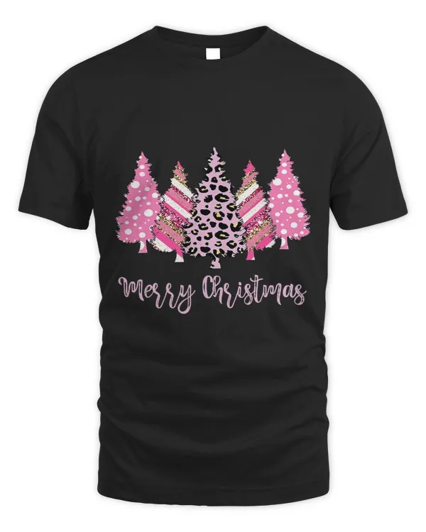 Merry Christmas Tree Pink Buffalo Plaid and Leopard 146