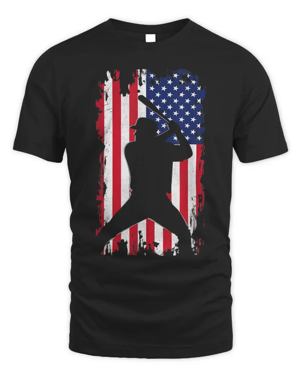 American Flag Baseball Team Gift 66