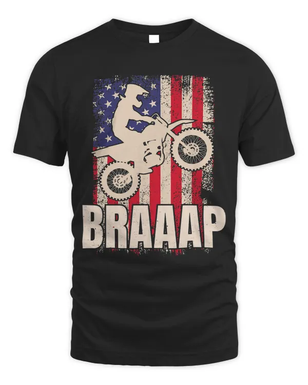 Braaap Vintage American Flag Dirt Bike