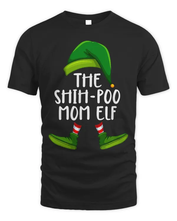 ShihPoo Mom Dog Elf Funny Christmas Pajama X mas Women