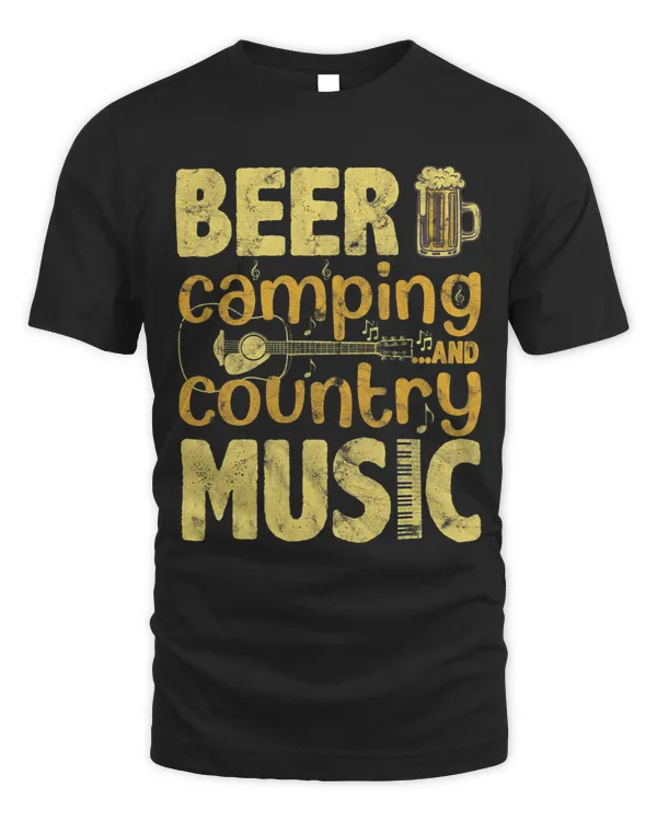 Beer Camping And Country Music Guitar Player