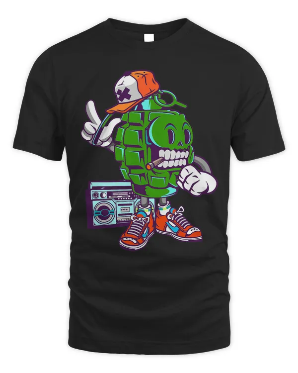 GraffitiStyle Grenade Cartoon Character Urban Streetwear