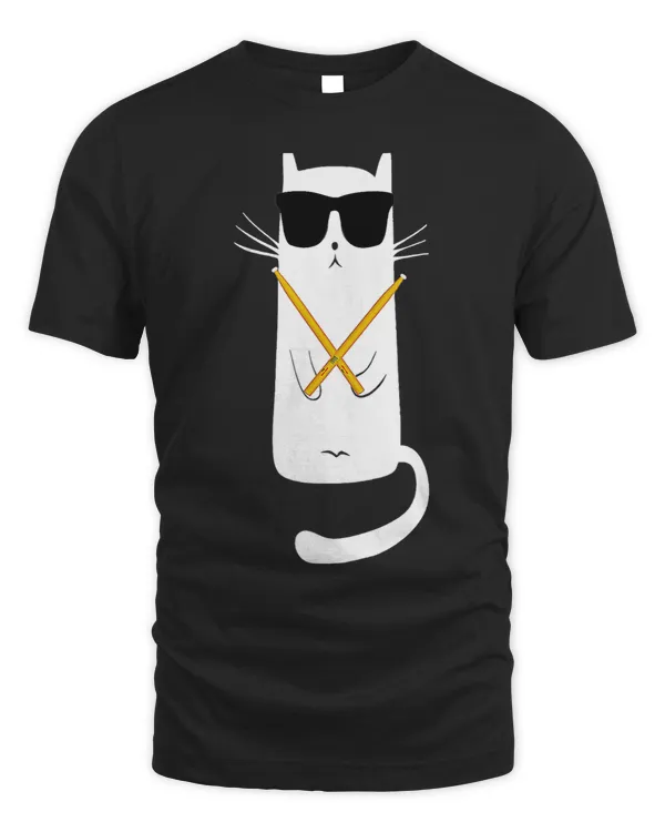 Funny Cat Wearing Sunglasses Playing Drums Drummers
