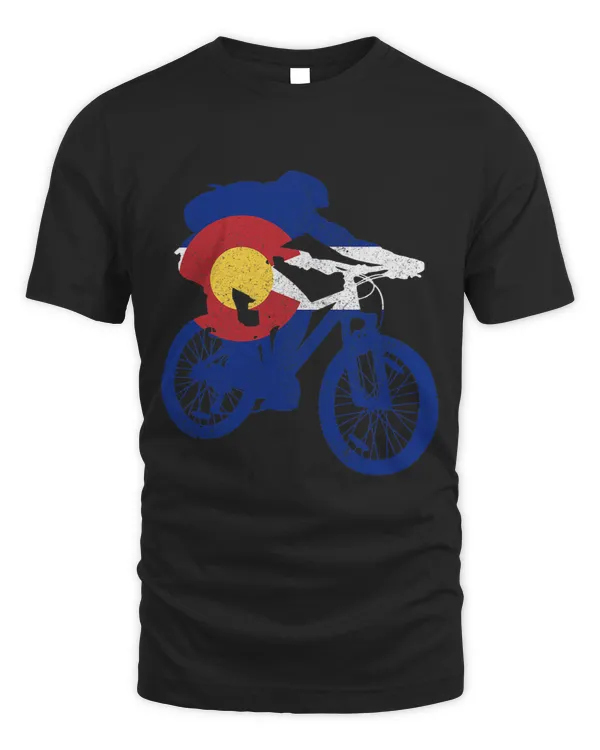 Colorado Mountain Bike MTB Flag Cycling Mountain Biker