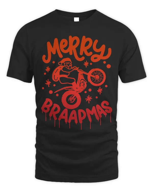 Funny Merry BRAAPMAS Santa Dirt Bike Motor Christmas Xmas