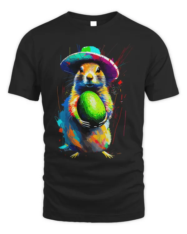 Avocado with Mexican Prairie dog Cinco de mayo lover