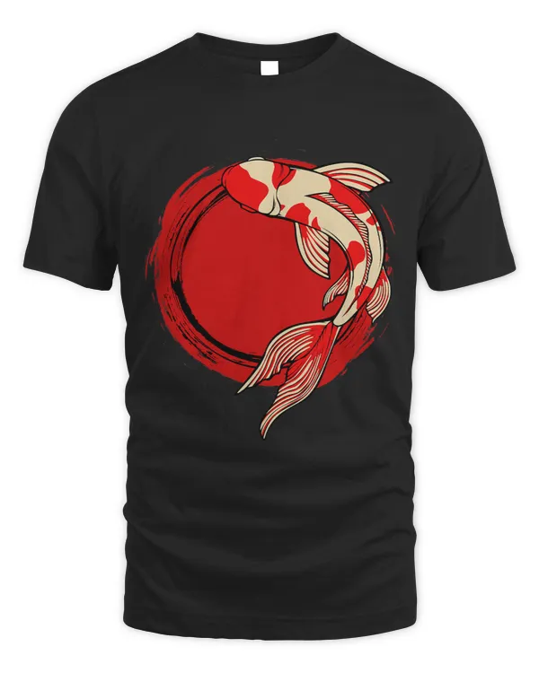 Koi Fish Red Tokyo Sun Japanese Art Yin Nishikigoi Yang