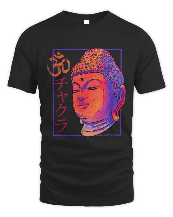 Japanese Aesthetic. Colorful Grunge Zen Yoga Aum Sign Buddha