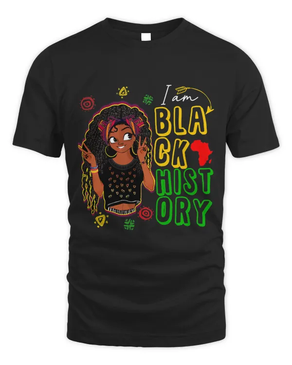 I am Black History Month Shirt for Kids Girls Afro American