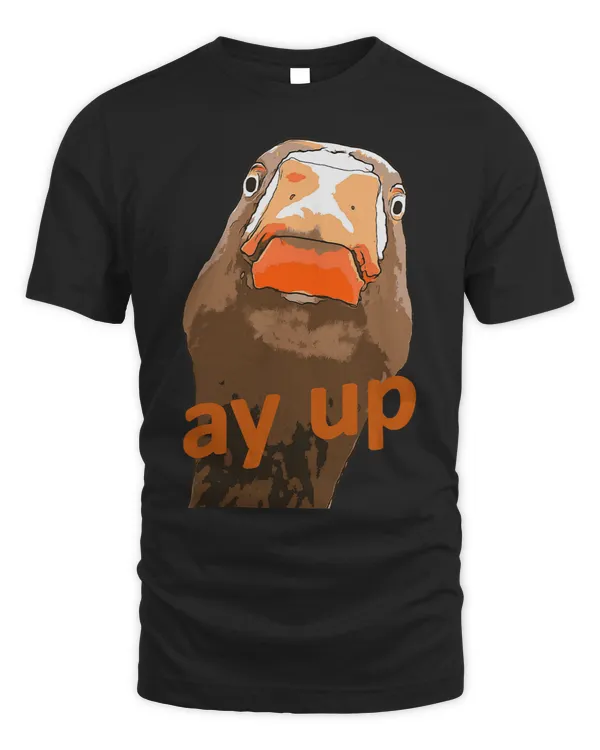 Ay Up Greeting Nerdy Duck Face Black Outline Art