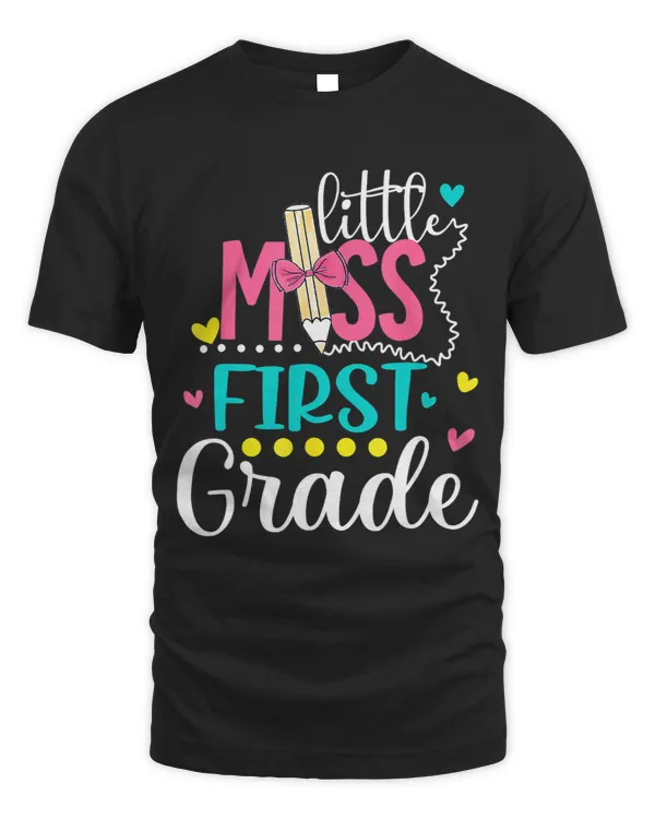 Kids Little Miss First Grade Shirt Back To School 1st Grader