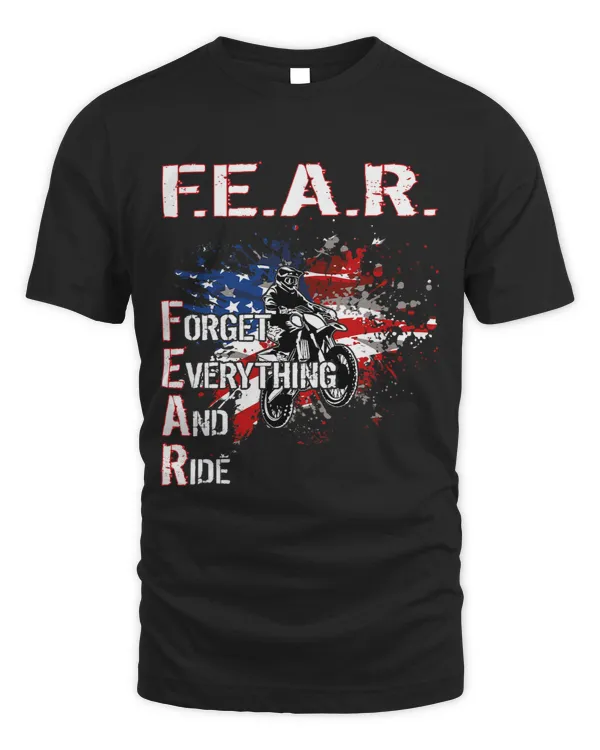 Dirtbike Motocross Forget everything and ride MX US Flag