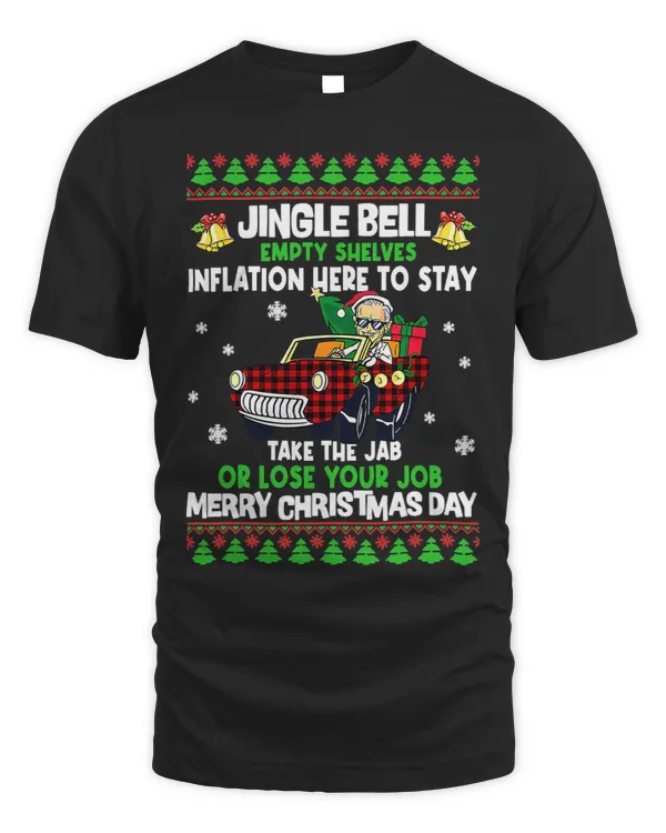 Joe Biden Driving Jingle Bells Empty Shelves Christmas Ugly
