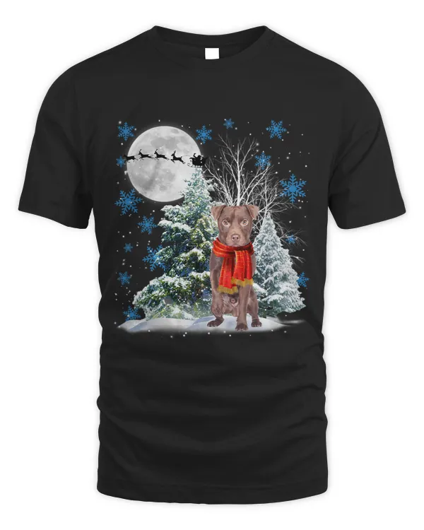 Patterdale Terrier Under Moonlight Snow Christmas Pajama 103