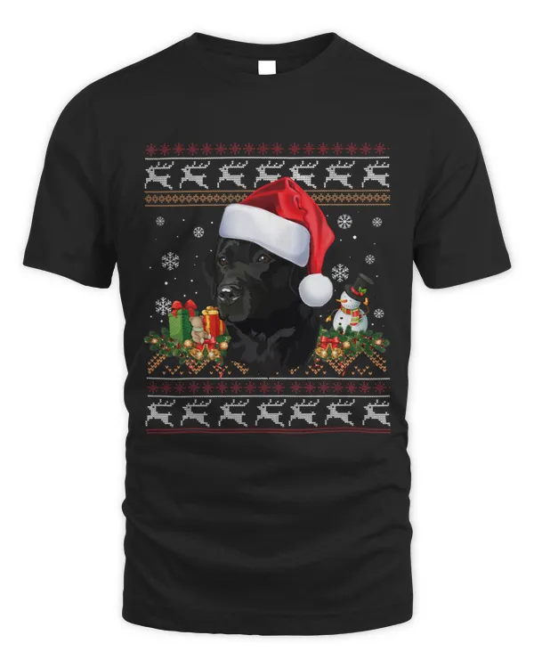 Black Lab Christmas Santa Ugly Sweater Dog Lover Xmas 282