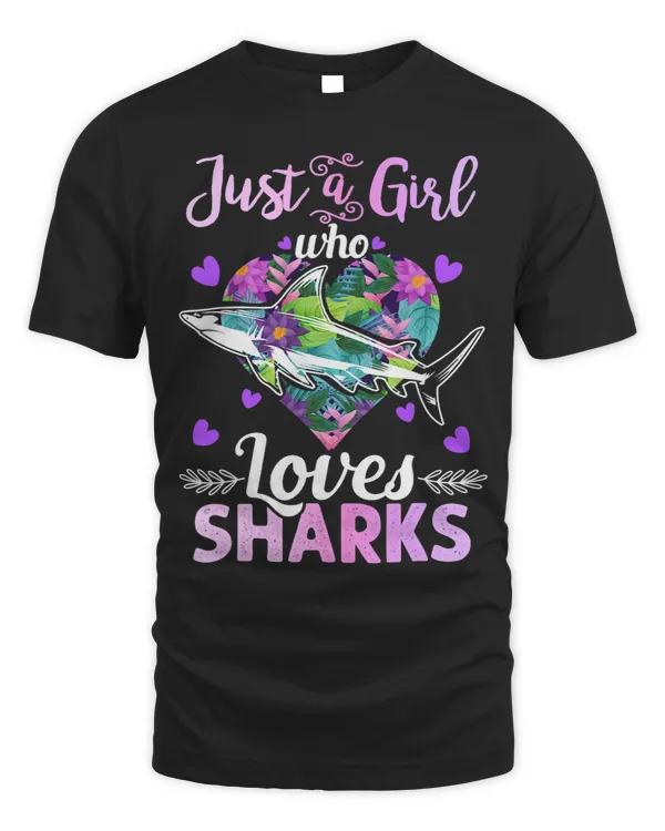 Cute Shark Lovers Gifts Just A Girl Who Loves Sharks 221