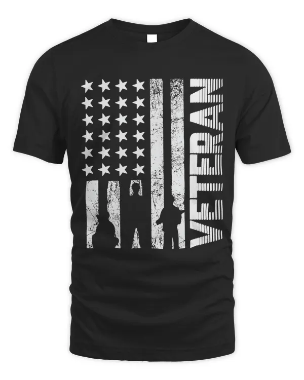US Army Veteran Gifts American Flag USA Military Tee Gift