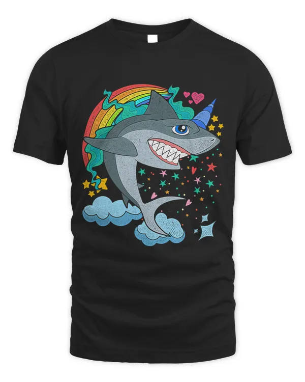Cute Rainbow Fantasy Ocean Animal Sharkicorn Shark Unicorn