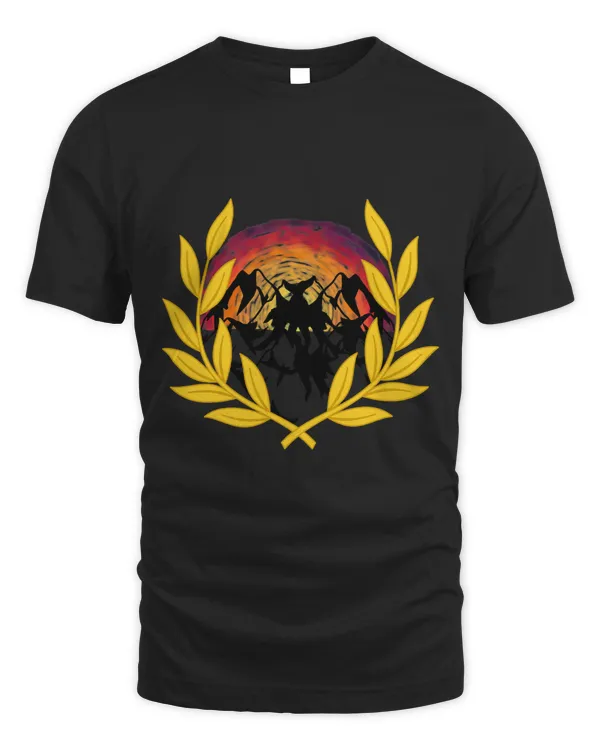 Nature mountains laurel wreath sunset romantic