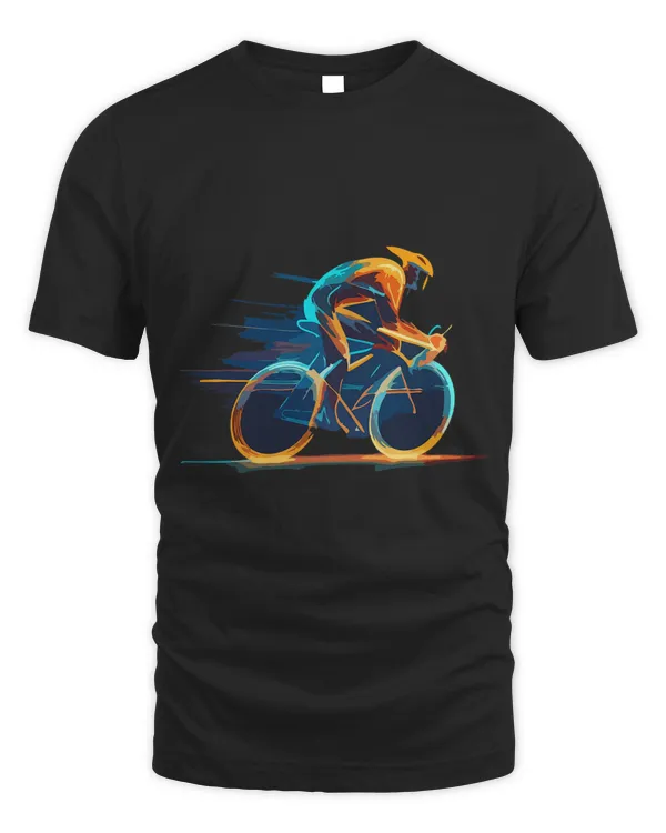 Neon style road cyclist graphic