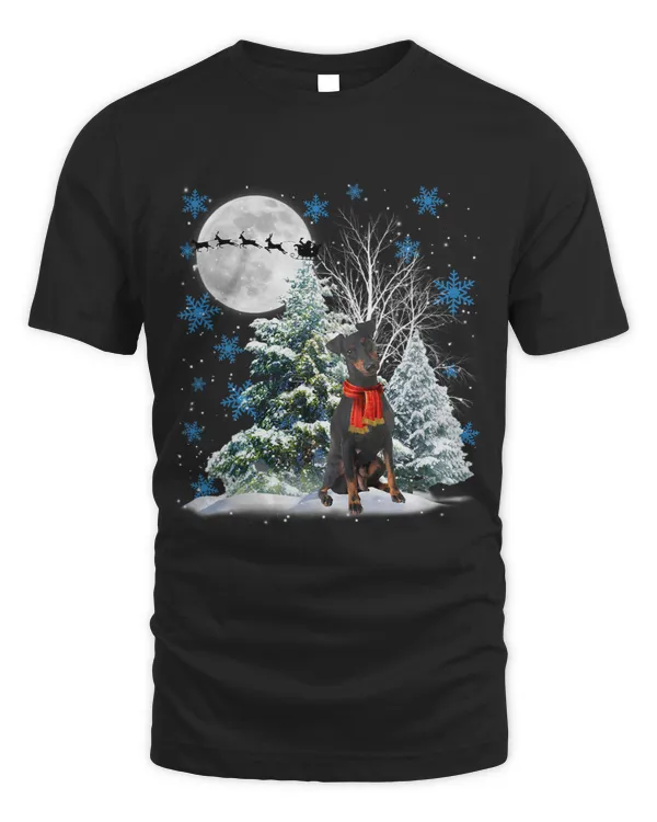 Manchester Terrier Under Moonlight Snow Christmas Pajama 66