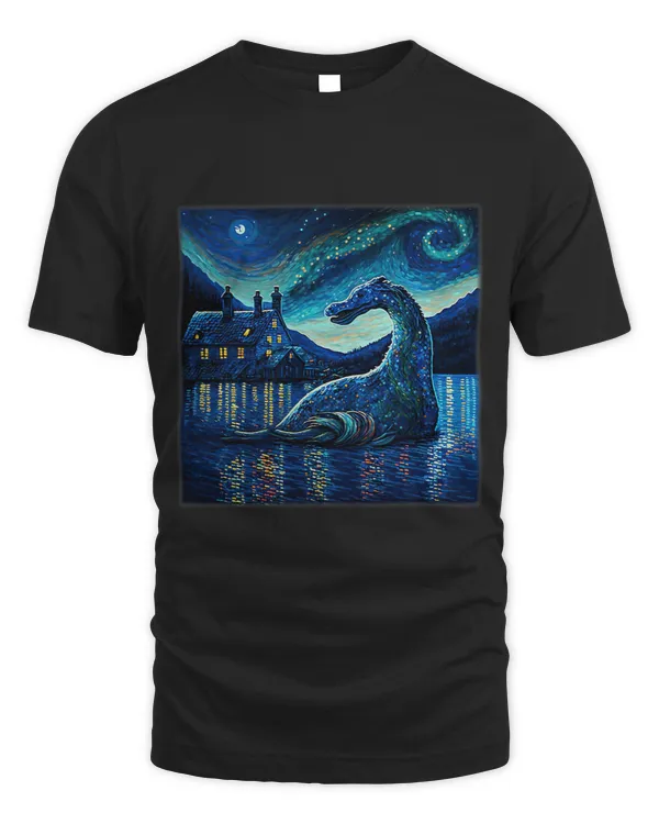 Surrealism Starry Night Nessie Loch Ness Monster