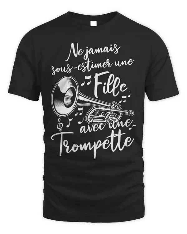 Girl wind instrument with trumpet
