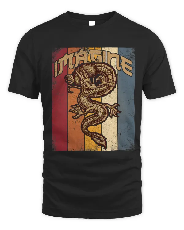 Cool Retro Imagine Dragon Believer Shirt Mens Vintage Dragon