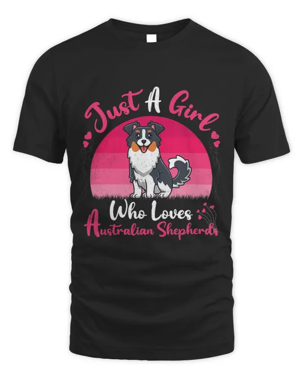 Vintage Dog Lover Just A Girl Who Loves Australian Shepherds
