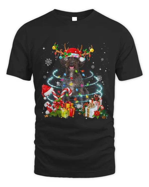 Schnoodle Reindeer Christmas Tree Lights Pajama Dog Xmas 210