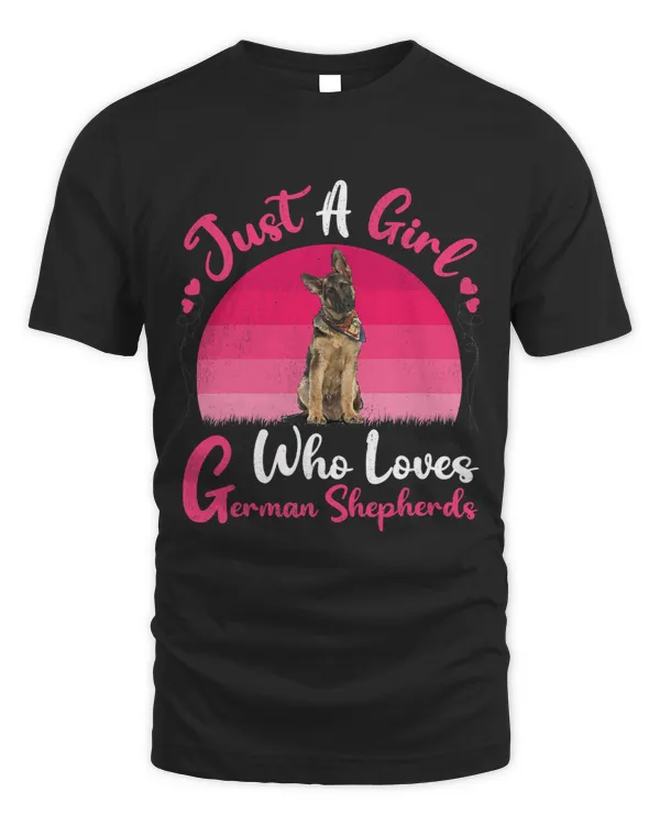 Vintage Dog Lover Just A Girl Who Loves German Shepherds