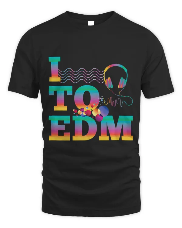 I Listen To EDM Rainbow Letters Dj Music TShirt Gift