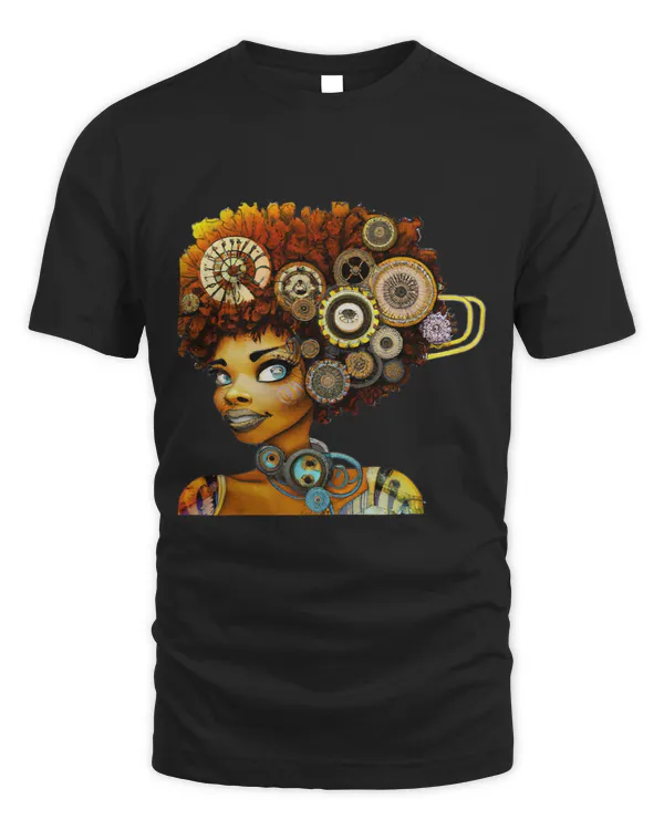 Beautiful African Steampunk Queen Gears in Hair