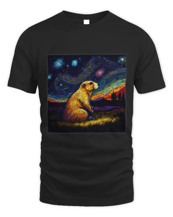 Surrealism Starry Night Prairie Dog 1