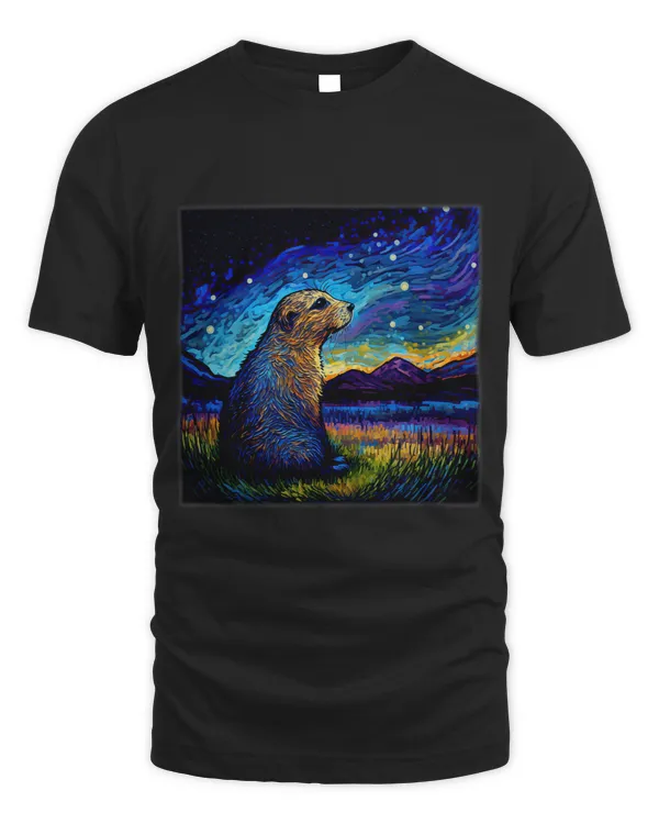 Surrealism Starry Night Prairie Dog