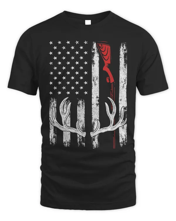 Deer Hunting Rifles Shirts Mens Hunter Dad American Flag