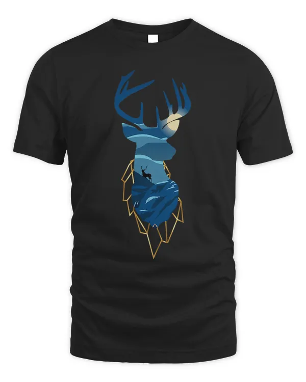Deer Silhouette at Night Moonlight Hunter Hunting