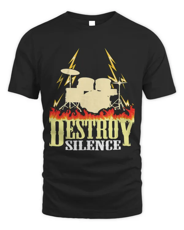 Destroy silence design drums player and drummer