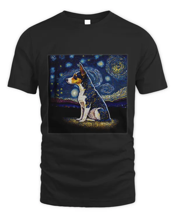 Surrealism Starry Night Toy Fox Terrier dog 69