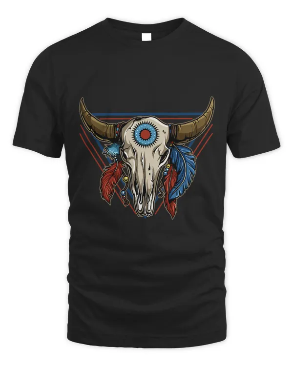 Classic Buffalo Skull Native American Tribe Totem