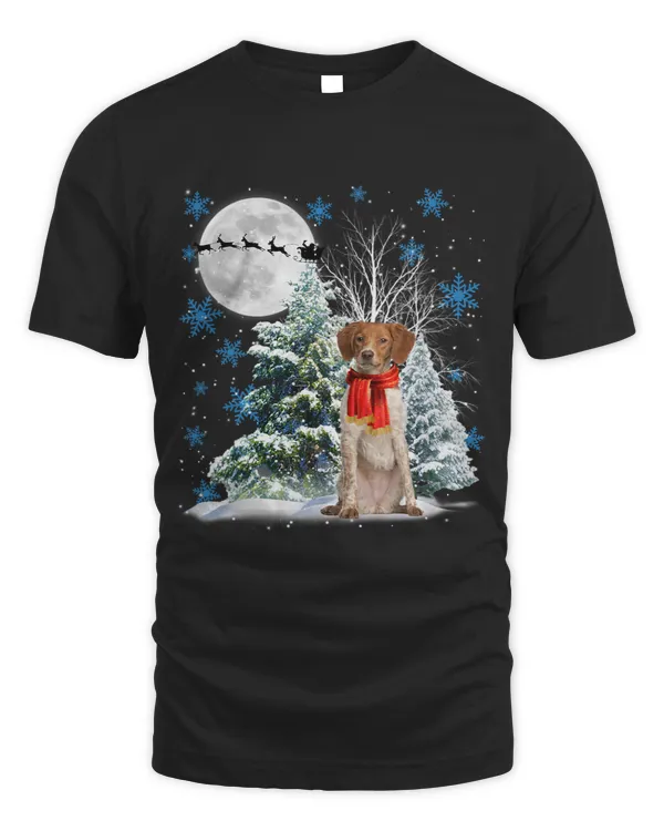 Brittany Under Moonlight Snow Christmas Pajama 151