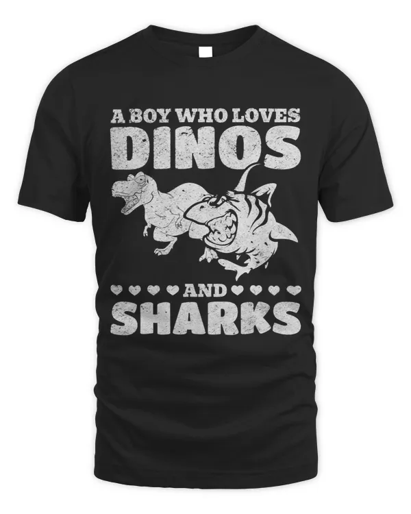 Dinosaur Great White Shark A Boy Who Loves Dinos And Sharks