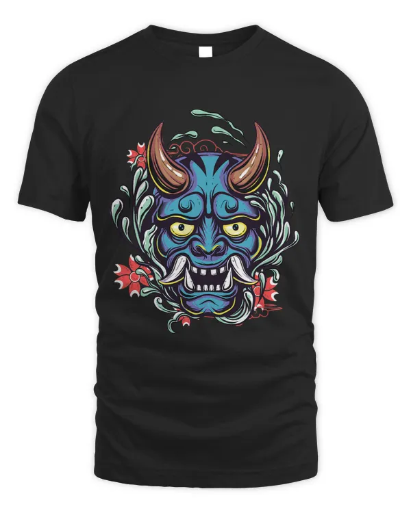 Japanese Demon Art face Skull Devil Oni Harajuku Aesthetic