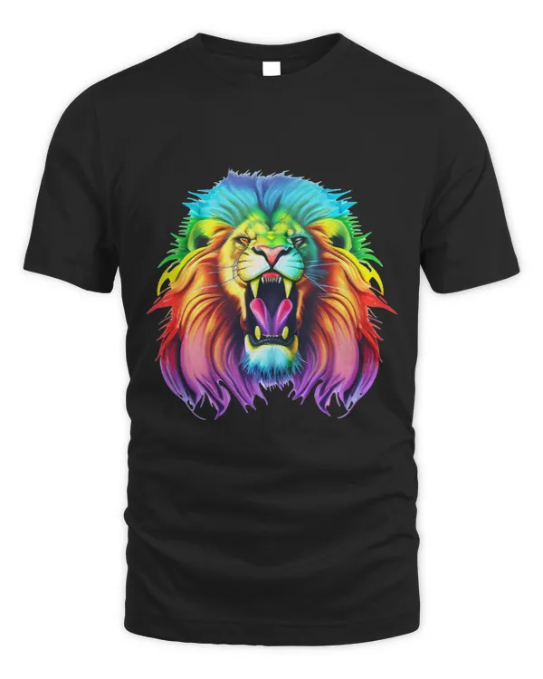 Colorful africa lioness lion head lion lover animal art