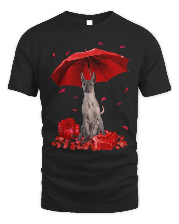 Valentines Day Xoloitzcuintli Umbrella Heart Puppy Dog Lover