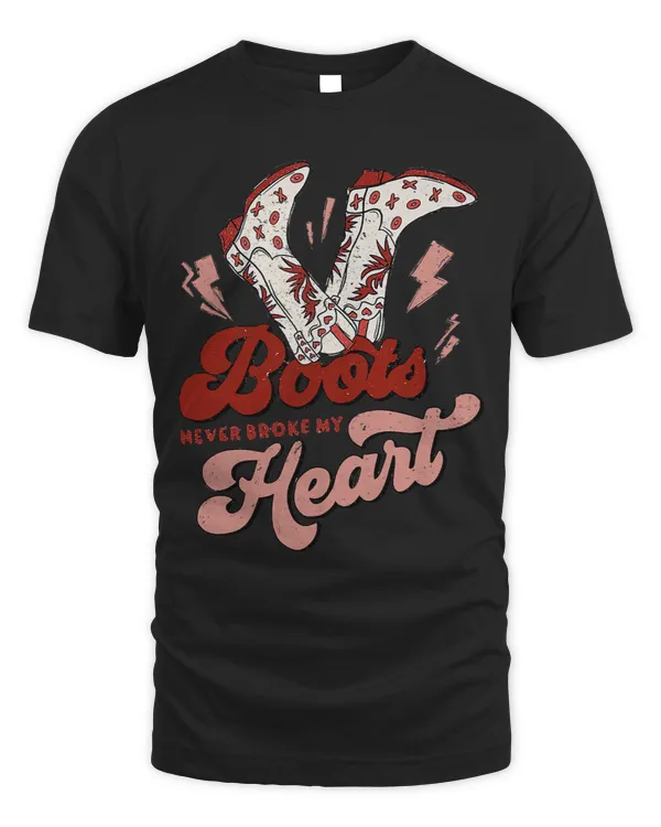 Floral Cowgirl Boots Never Broke My Heart Western Valentine