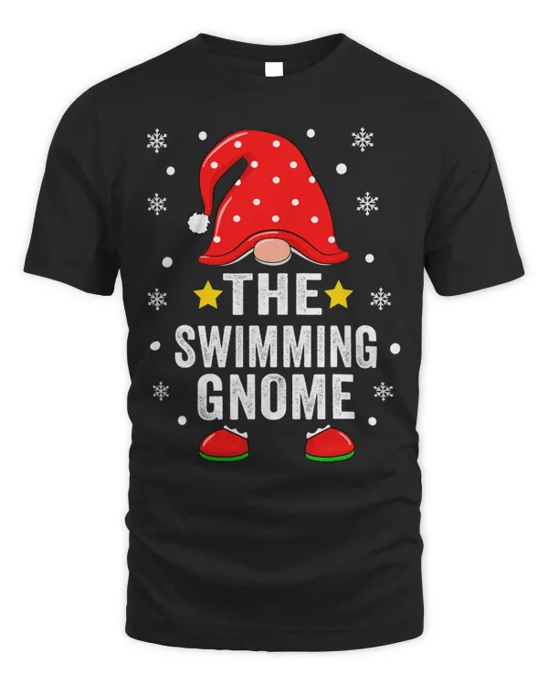Swimming Gnome Christmas Family Pajamas Matching Swimming
