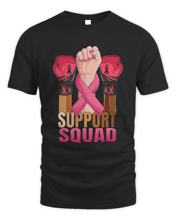Hand In October We Wear Pink Support Squad Breast Cancer